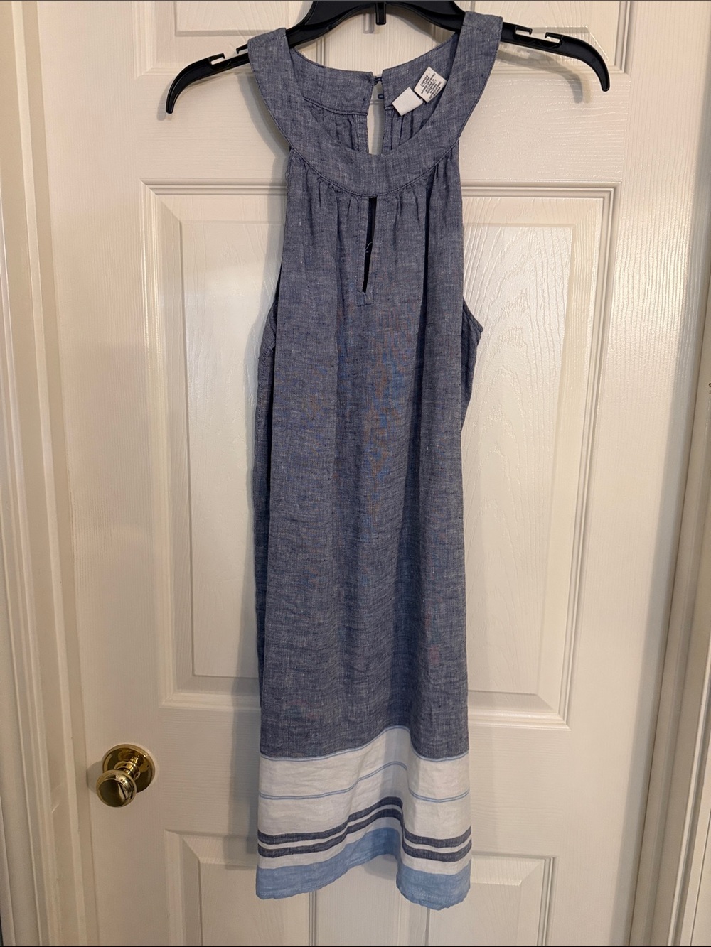Artisan Ny Light Blue Linen Top with Subtle Texture